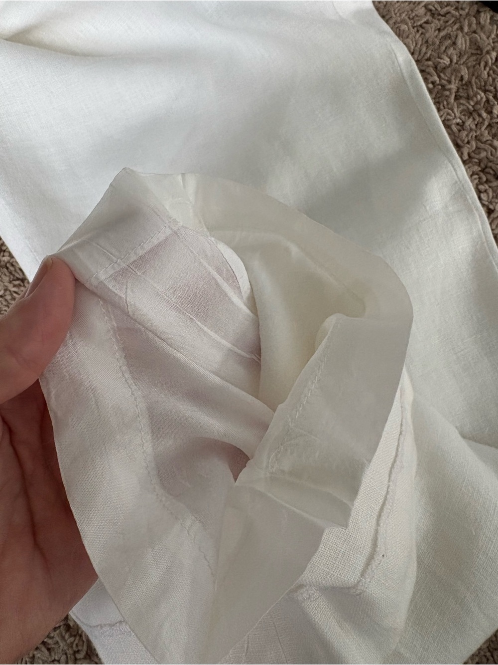 Lauren Ralph Lauren White 100% Linen Pants Size 10 Fully Lined Straight Leg - Picture 10 of 10